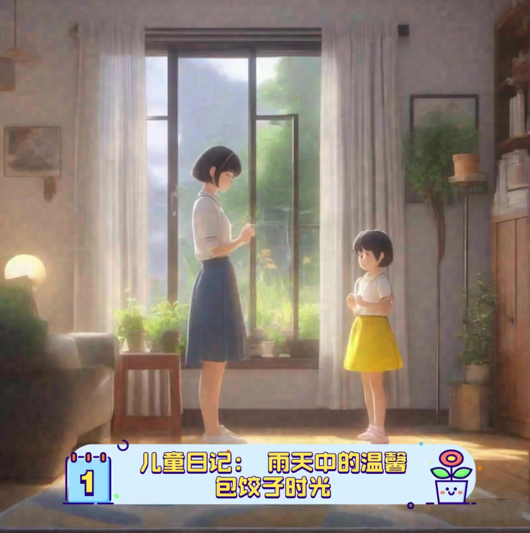 儿童日记:雨天中的温馨,包饺子时光