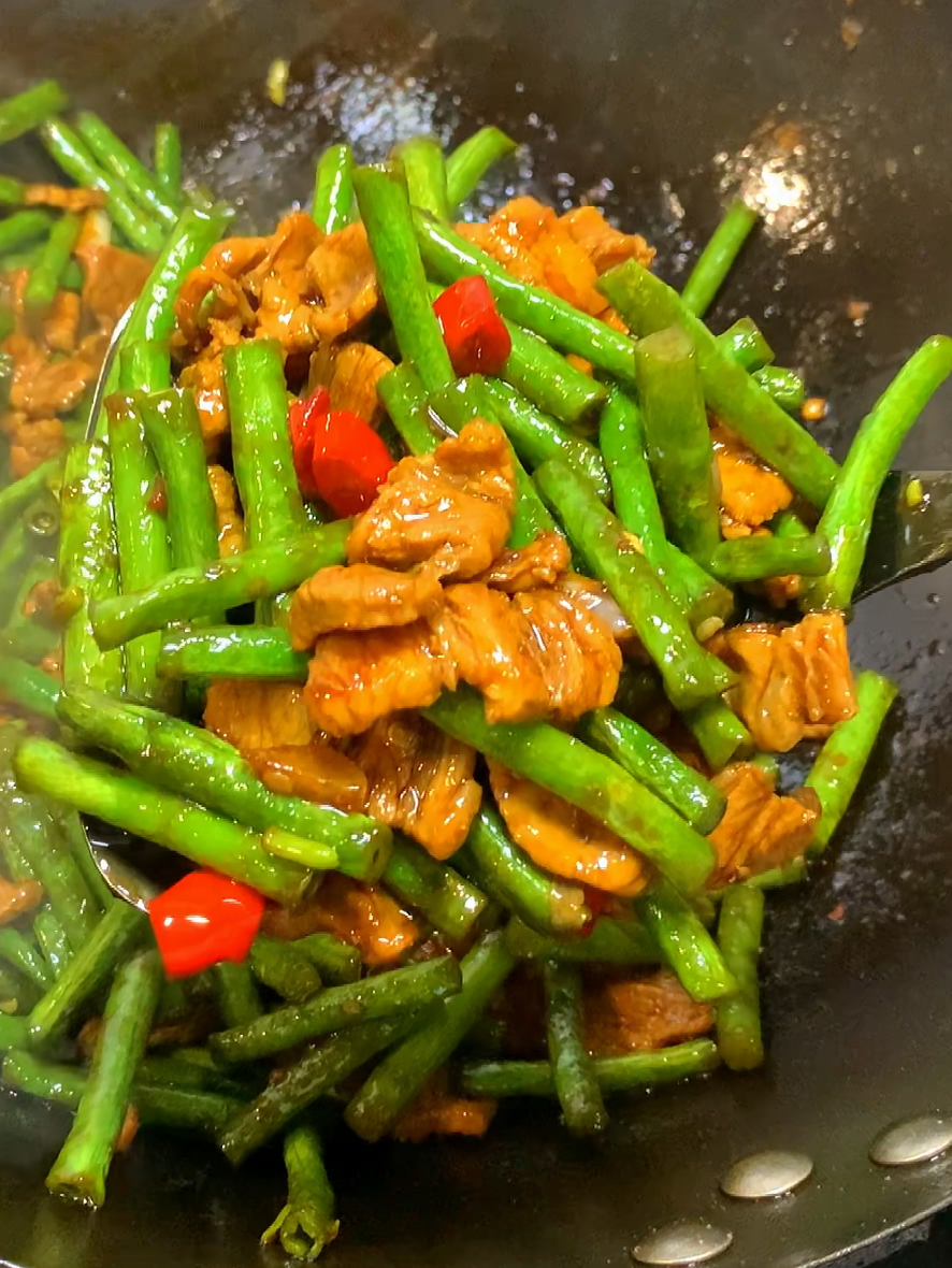 长豆角炒肉～