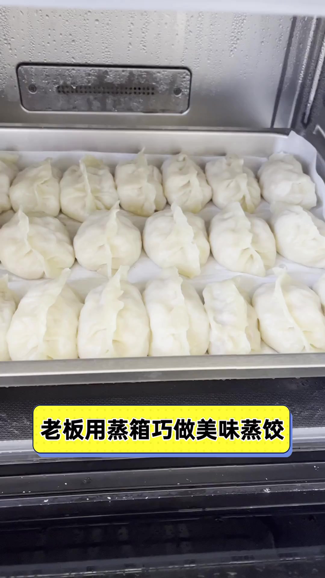 老板用蒸箱巧做美味蒸饺