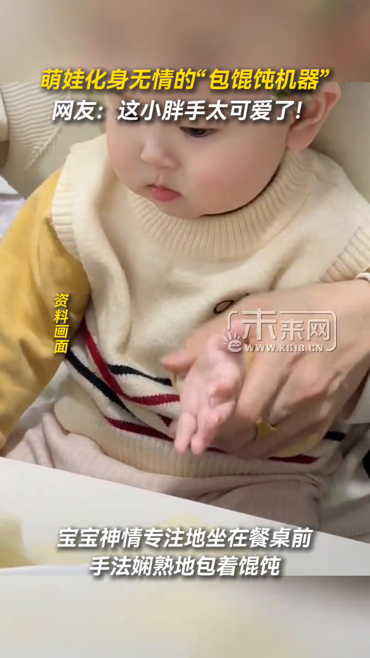 萌娃化身无情的包馄饨机器 网友:这小胖手太可爱了