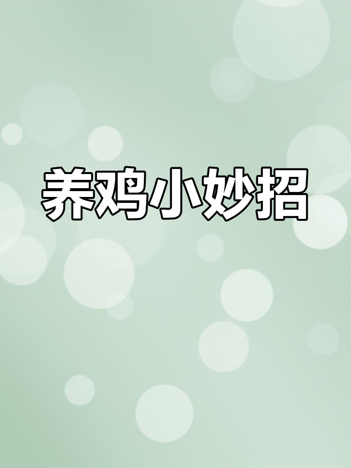 养殖鸡群的小技巧