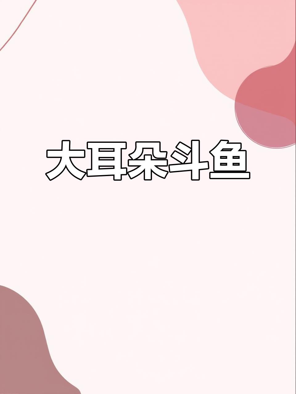 斗鱼大耳朵,萌态十足