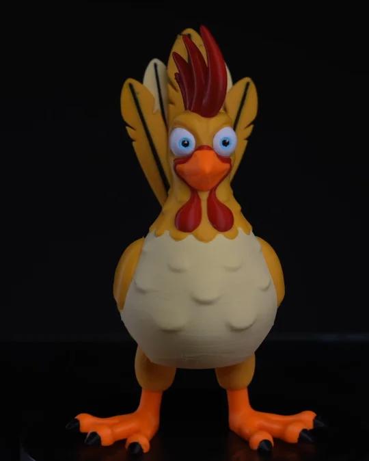 创意设计|3d打印卡通公鸡 采用铰接设计 可活动关节 STL文件已授权 