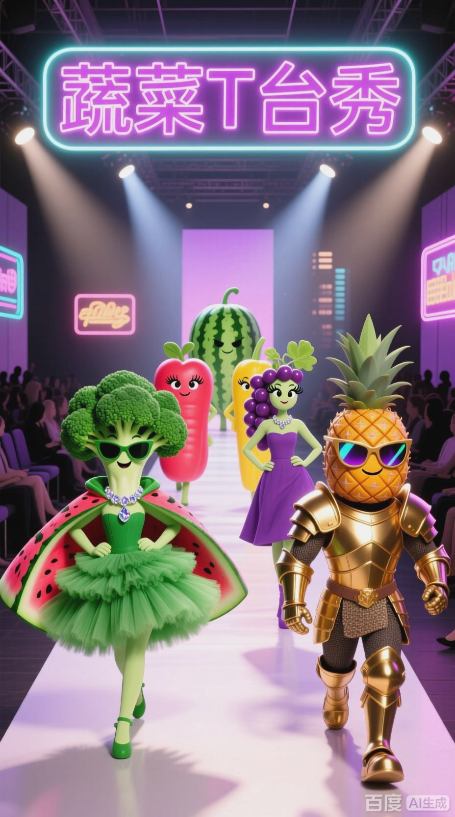 蔬菜舞台上的时尚走秀