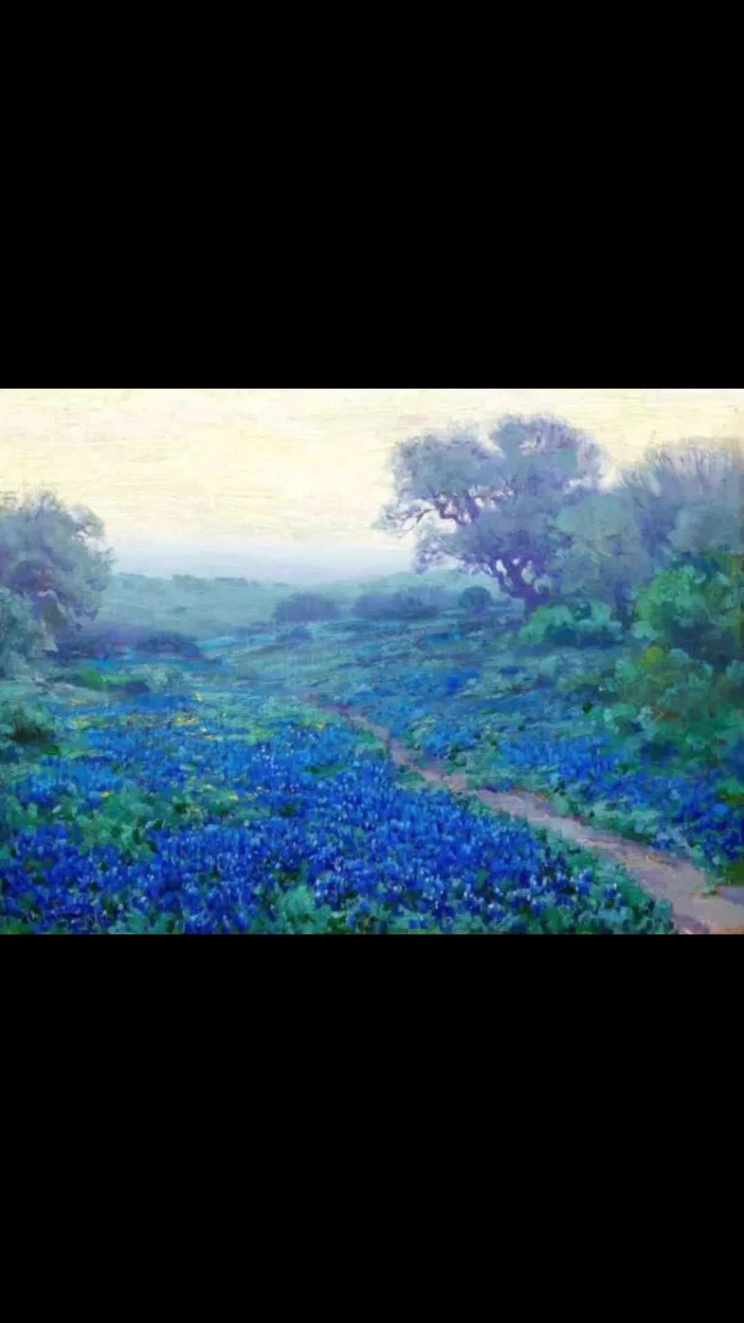 美国印象派画家朱利安德多克蓝色主题风景油画艺术作品欣赏!