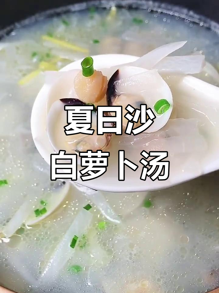 广东夏季必备!沙白萝卜丝汤,简单又美味