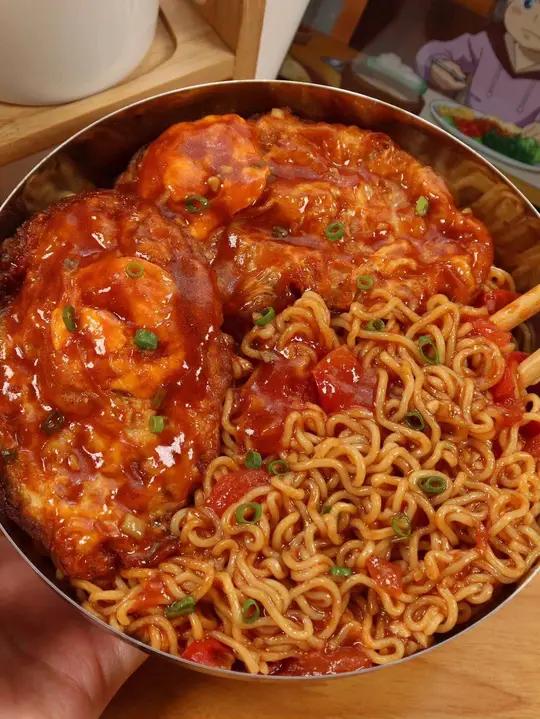 有幸在亲戚家吃过一次!被惊艳到了……在家做美食面条早餐早餐吃什么太好吃了