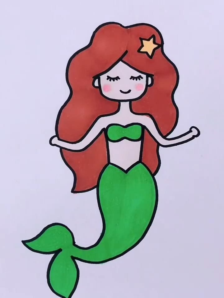 美人鱼简笔画