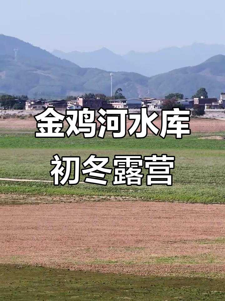 桂林金鸡河水库初冬美景，草坪露营与牛羊为伍