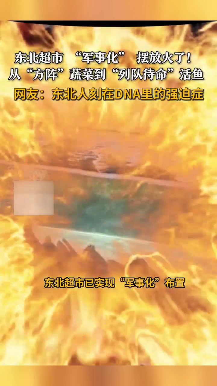 东北超市“军事化”摆放火了,蔬菜水果排列成方阵,鱼缸里的活鱼也“列队”