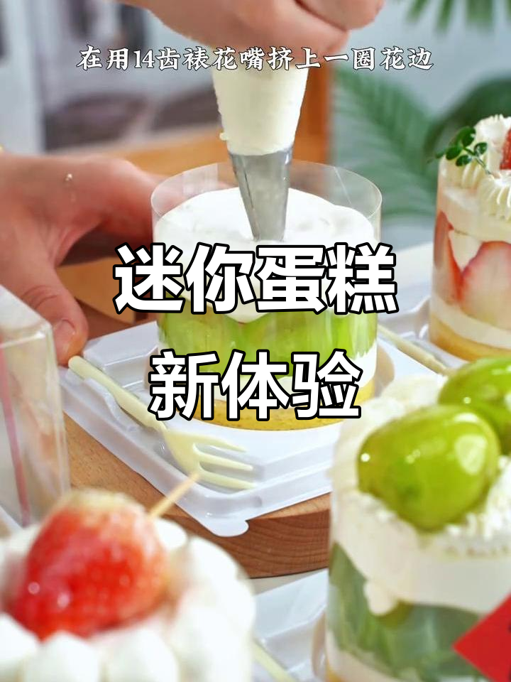 迷你蛋糕，透明盖设计，叉子一插即食，超便捷！