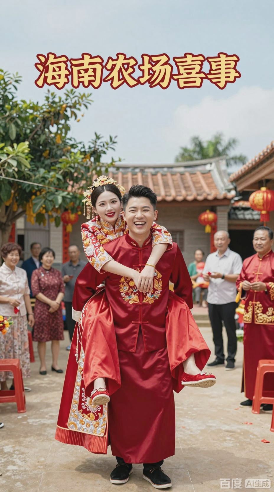 海南农场传统婚宴，喜庆又热闹