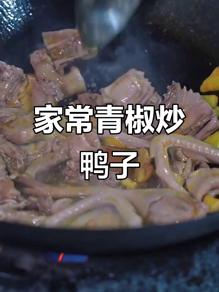 青椒烧鸭子的家常做法,简单又美味
