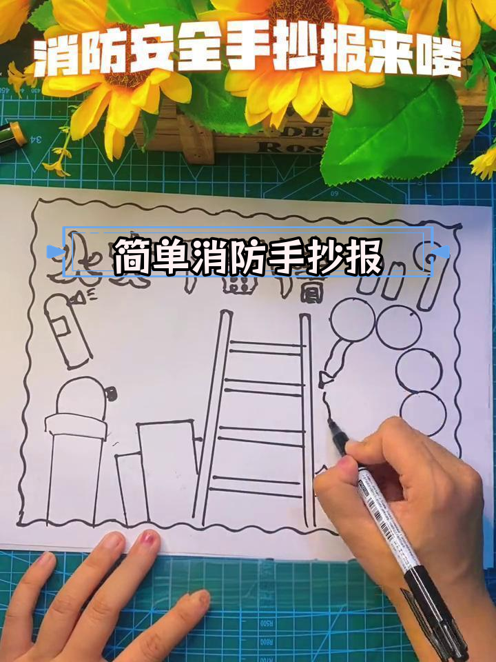 消防安全手抄报教程,轻松学会画图