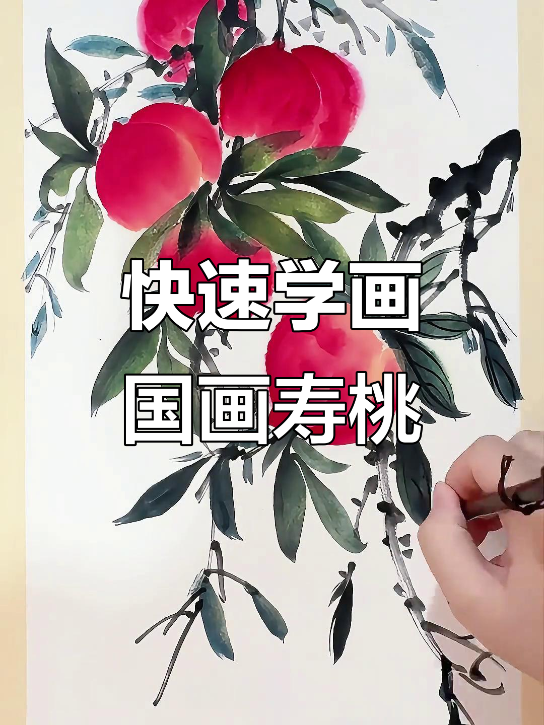 一分钟学会国画寿桃,简单步骤教你画出栩栩如生的桃子