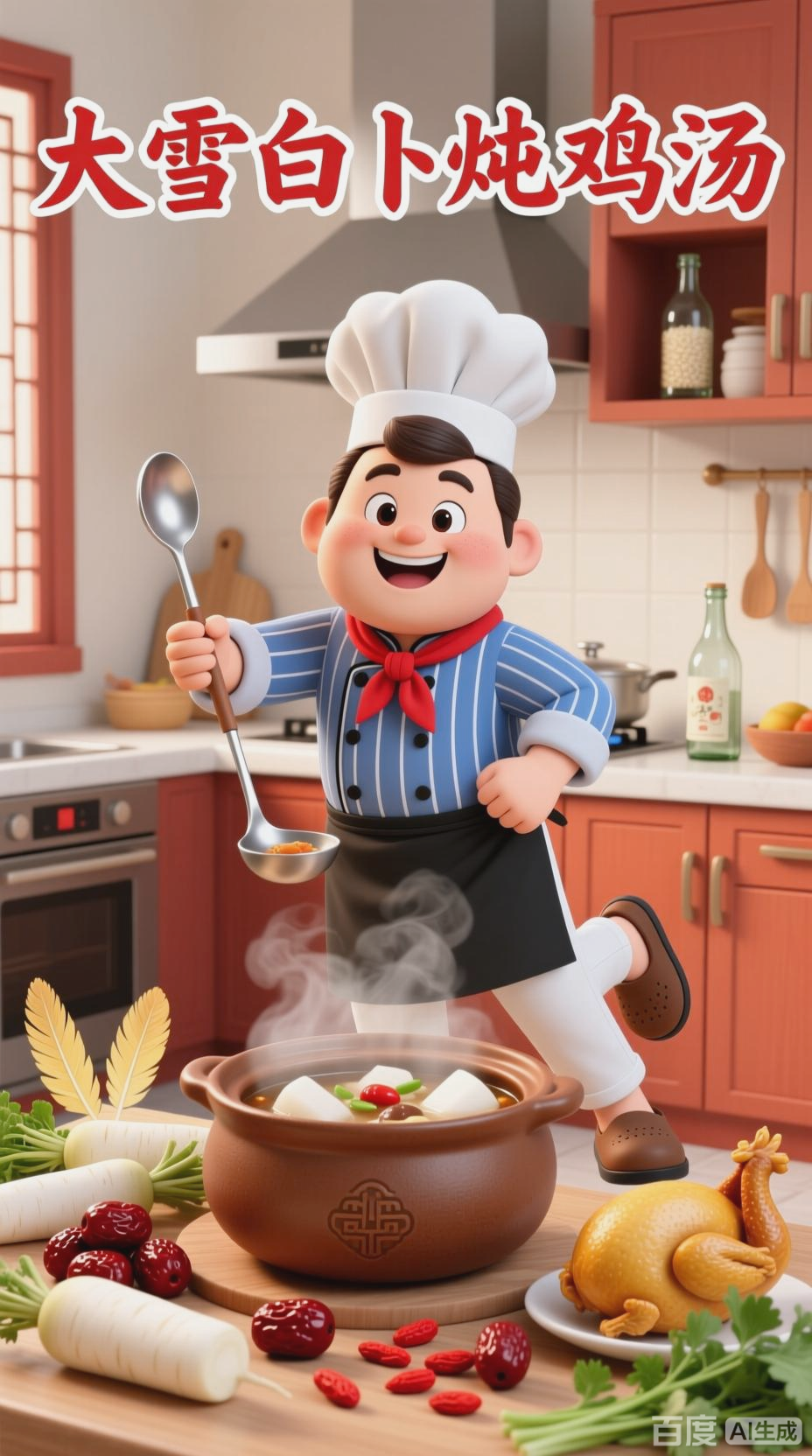 大雪白萝卜炖鸡汤，健康滋补