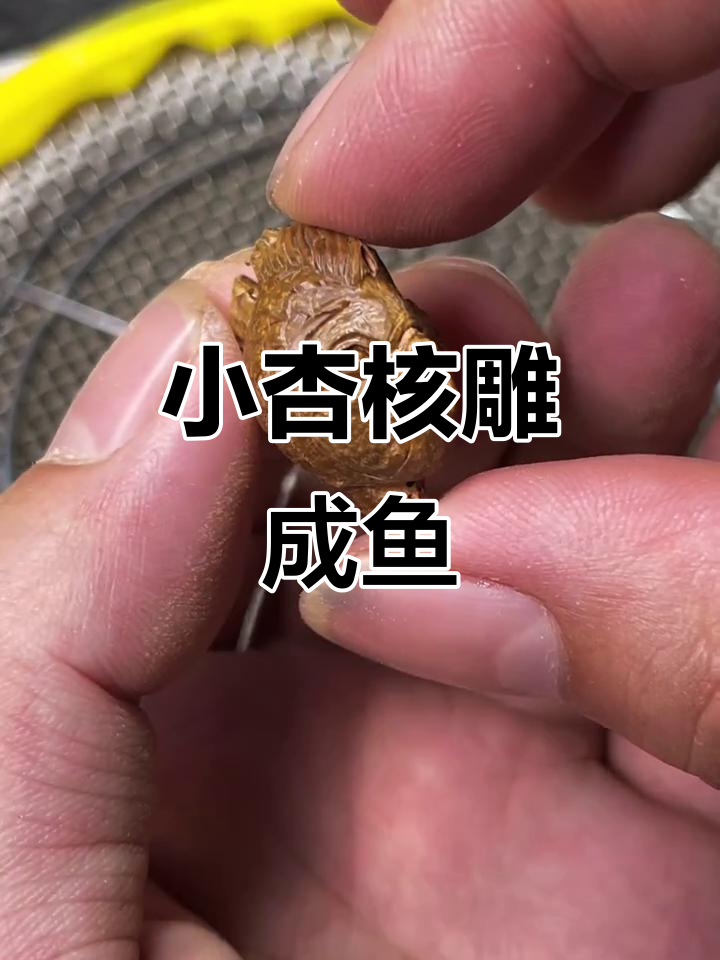 一颗小杏核变鱼，手艺人创意雕刻大变身