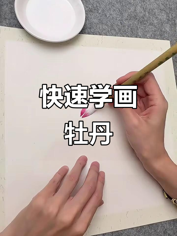 一分钟学会牡丹花画法,简单又好看
