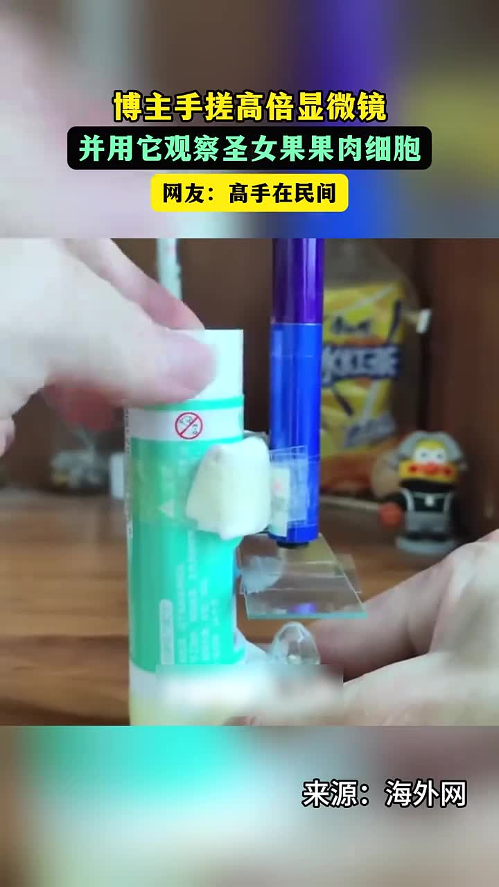 博主手搓高倍显微镜 并用它观察圣女果果肉细胞 网友:高手在民间