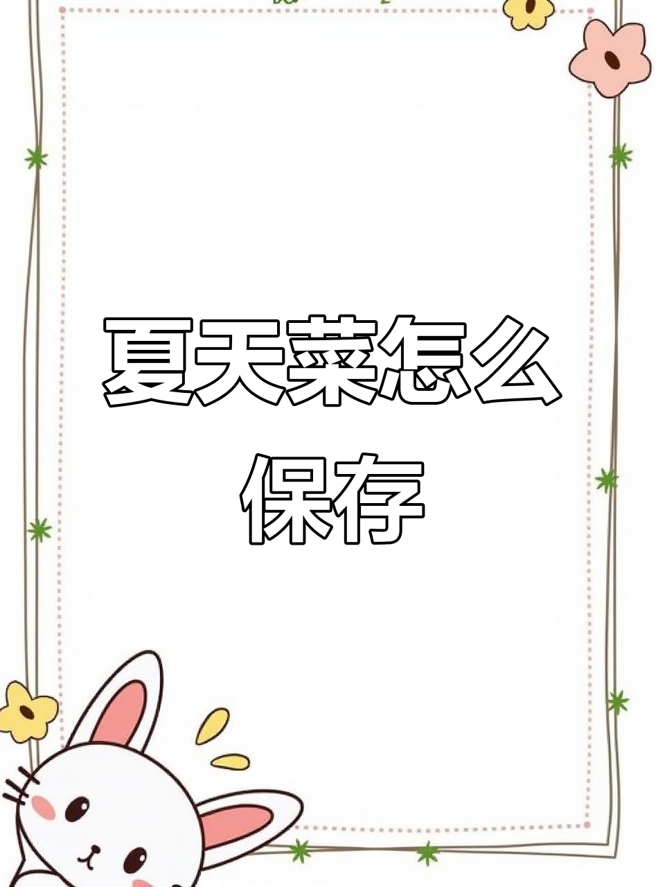 夏季蔬菜储存全攻略,教你如何保鲜不浪费