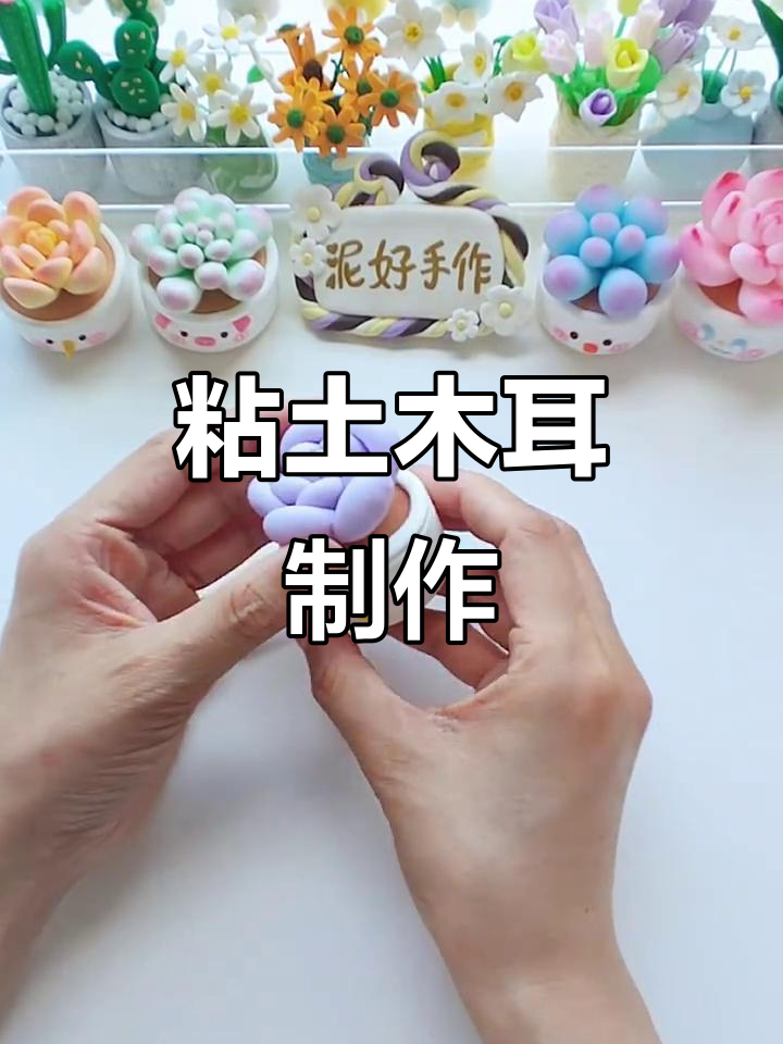 超轻黏土多肉植物DIY,简单可爱教程