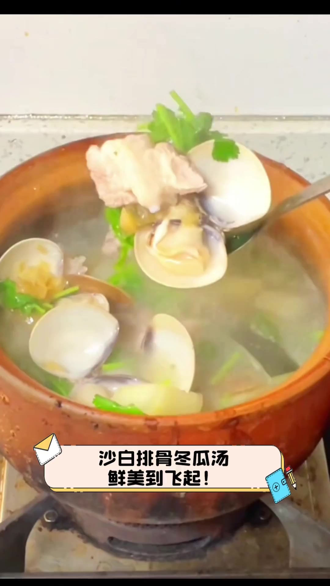 沙白排骨冬瓜汤,鲜美到飞起!