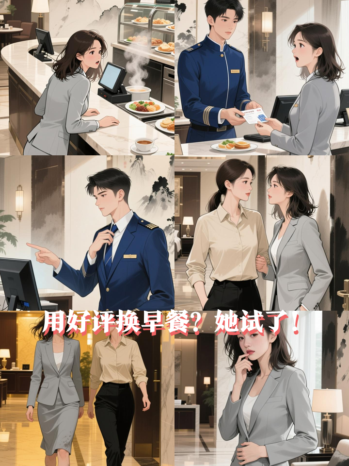 入住酒店只送一份早餐,她用好评换到了第二份!