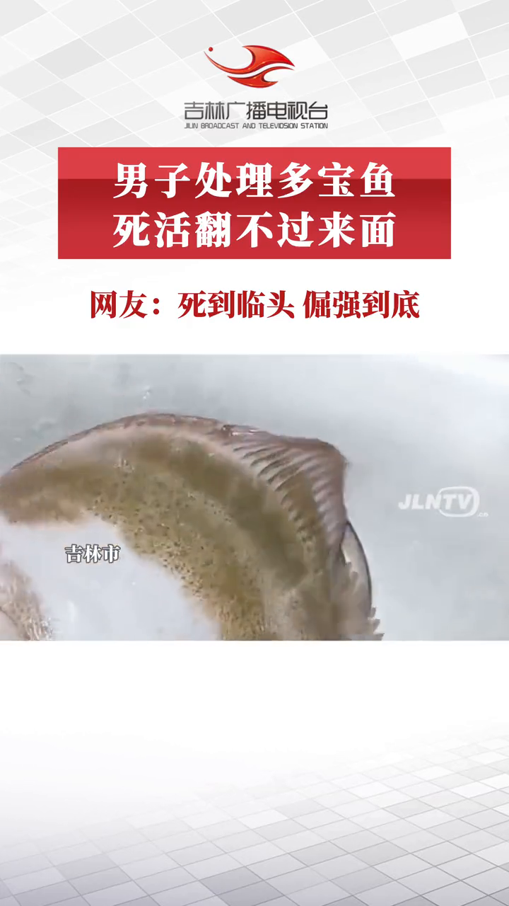 男子处理多宝鱼,死活翻不过来面。网友:死到临头,倔强到底