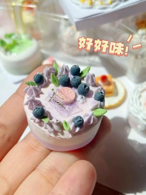 粘土教程|紫色系蓝莓小蛋糕