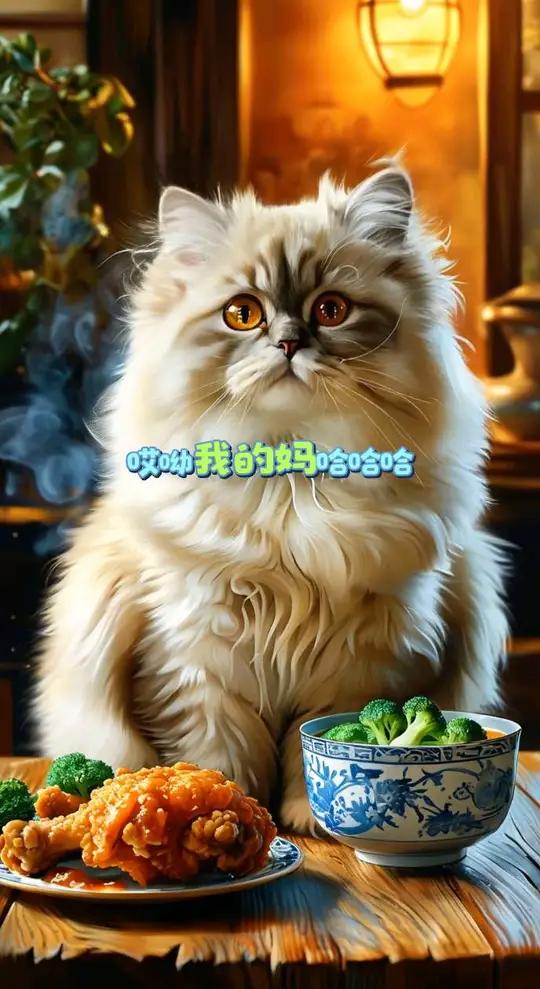家人们谁懂啊!给猫主子摆一桌子硬菜,牛腩软烂入味、西兰花水灵灵、莲藕排骨汤咕嘟冒热气,还有