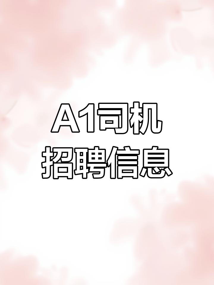 宸桓幼儿园招聘A1司机,有意者请联系