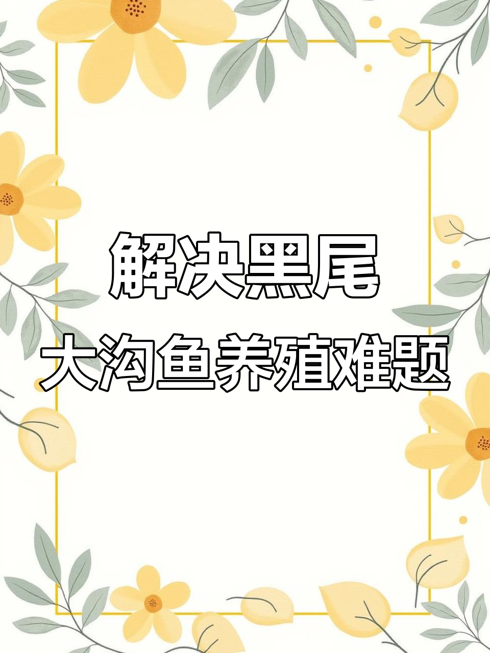 黑尾大勾鱼养殖常见问题与解决方法,群游不聚?体色发黑怎么办