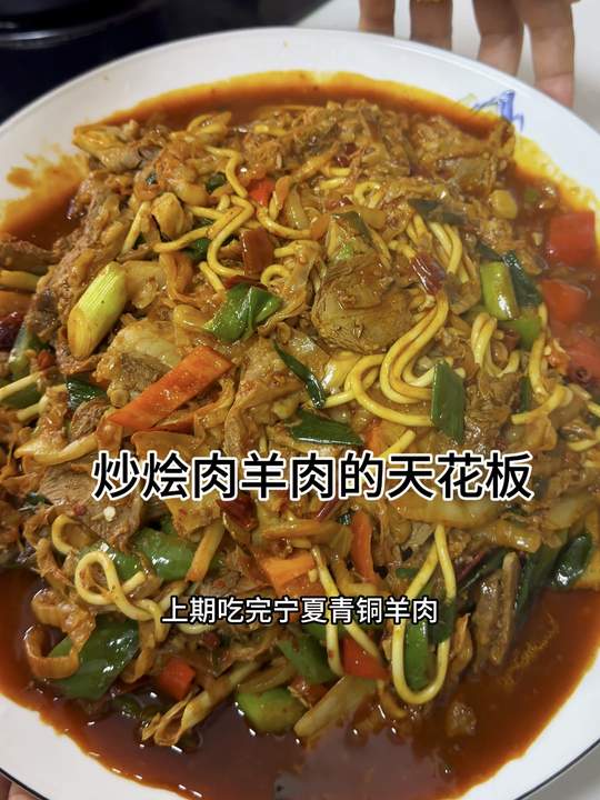 宁夏烩羊肉裹着酸菜鲜粉条，吸满肉香入味