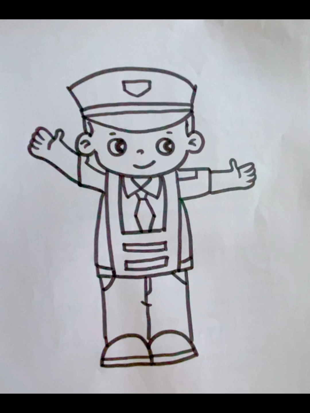 幼儿人物简笔画—交警叔叔
