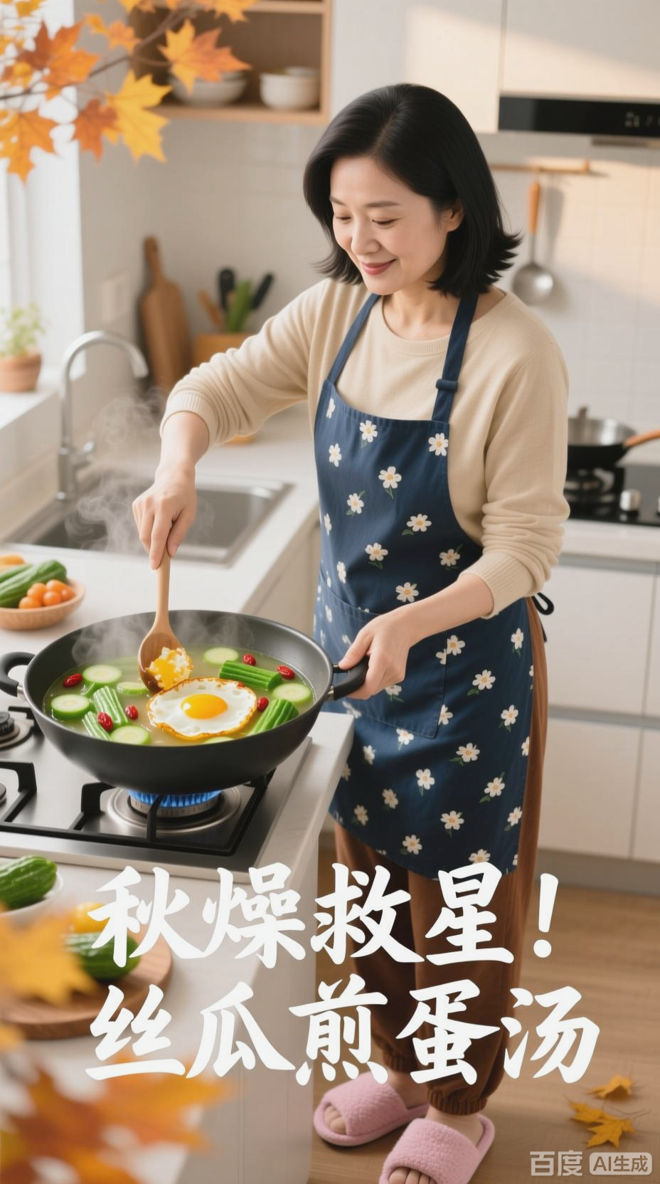 丝瓜煎蛋汤,消除秋燥的营养汤品