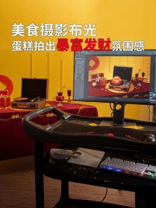 新年暴富蛋糕这么拍,闪光灯投影筒这么用的