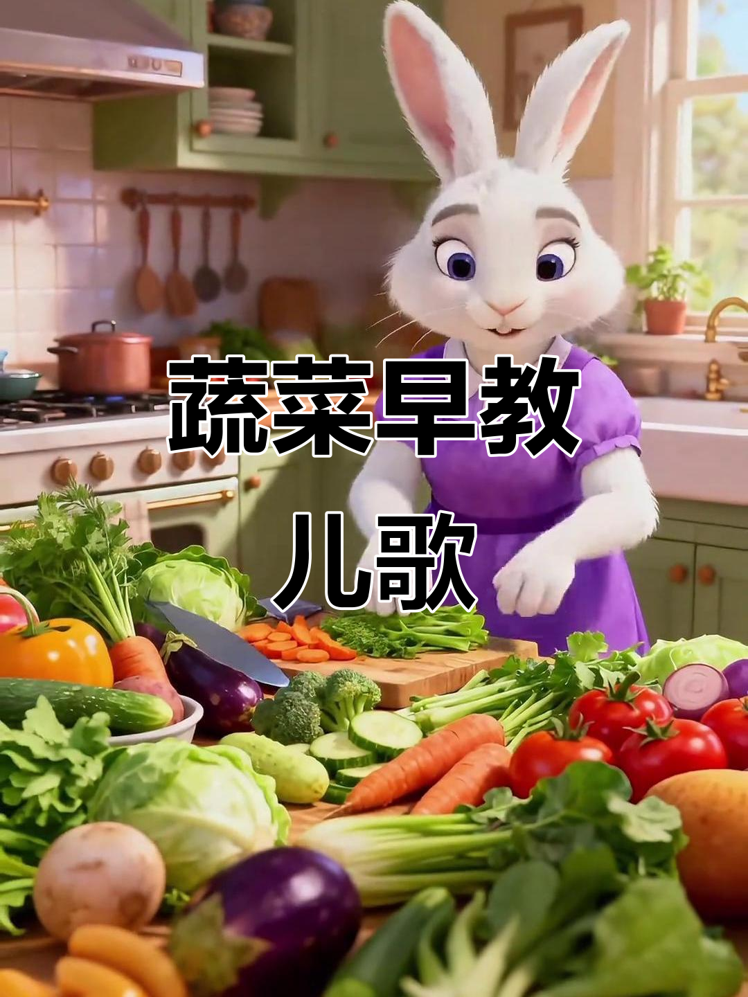 蔬菜切切乐，儿歌动画带你一起动手做！