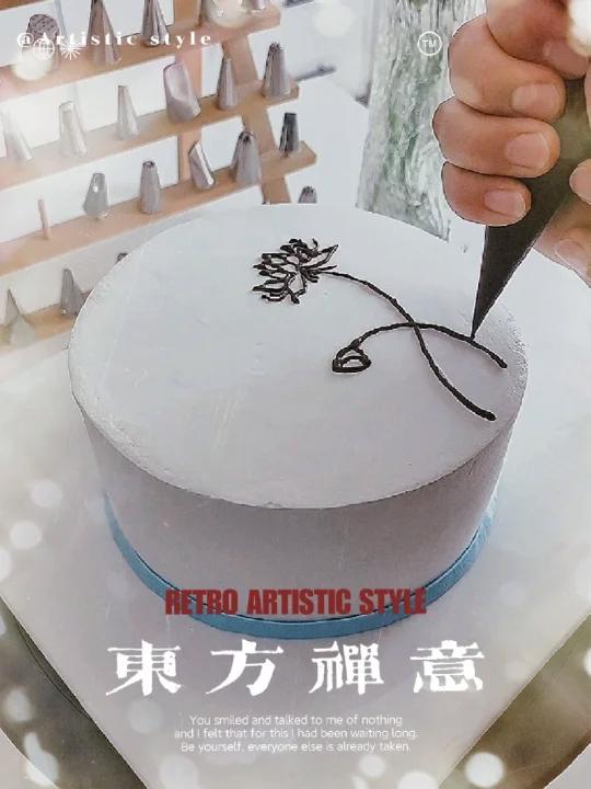 手绘国风蛋糕‖沉浸式做蛋糕‖东方禅意