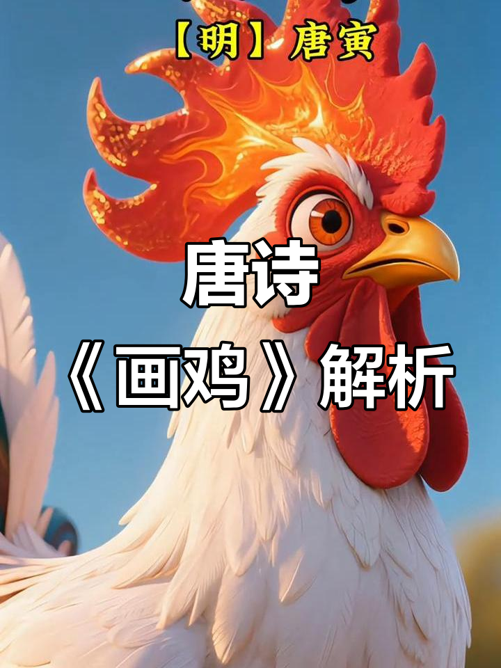 一年级必背古诗《画鸡》:唐寅笔下的雪白雄鸡