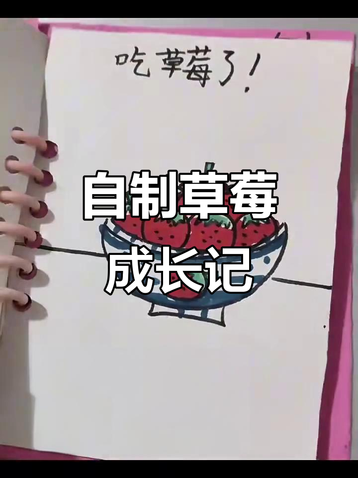 草莓的成长故事,幼儿园手工绘本制作