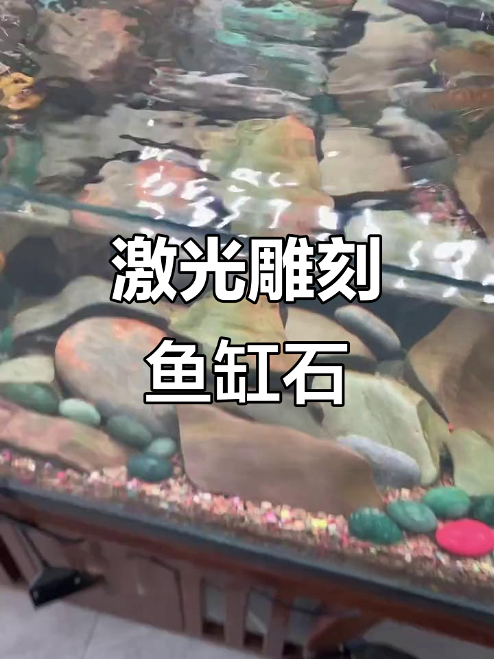 在鱼缸石头上雕刻“风生水起”，看看效果如何