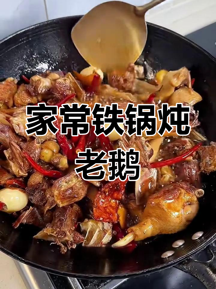 铁锅炖三年老鹅,香辣入味肉质紧实,家常做法超简单