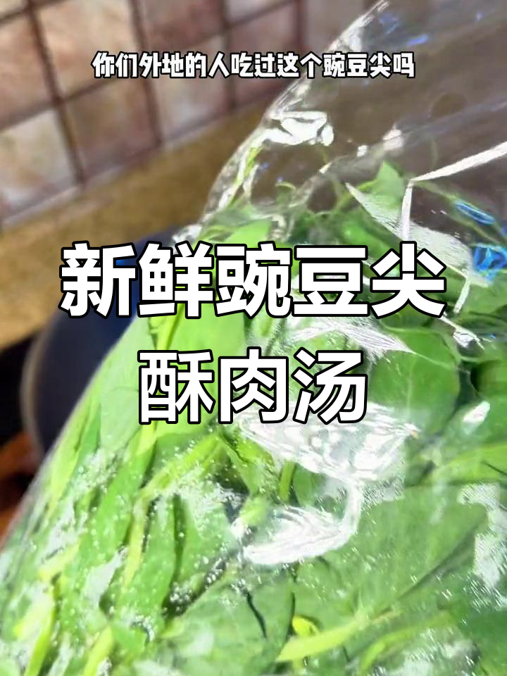 四川特色豌豆尖酥肉汤,鲜嫩美味