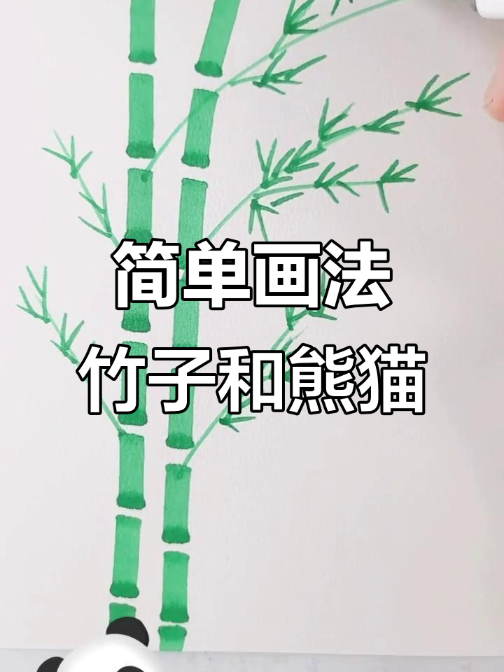 竹子与熊猫的可爱简笔画,轻松学会!