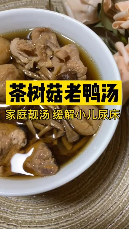 小儿尿床:茶树菇老鸭汤