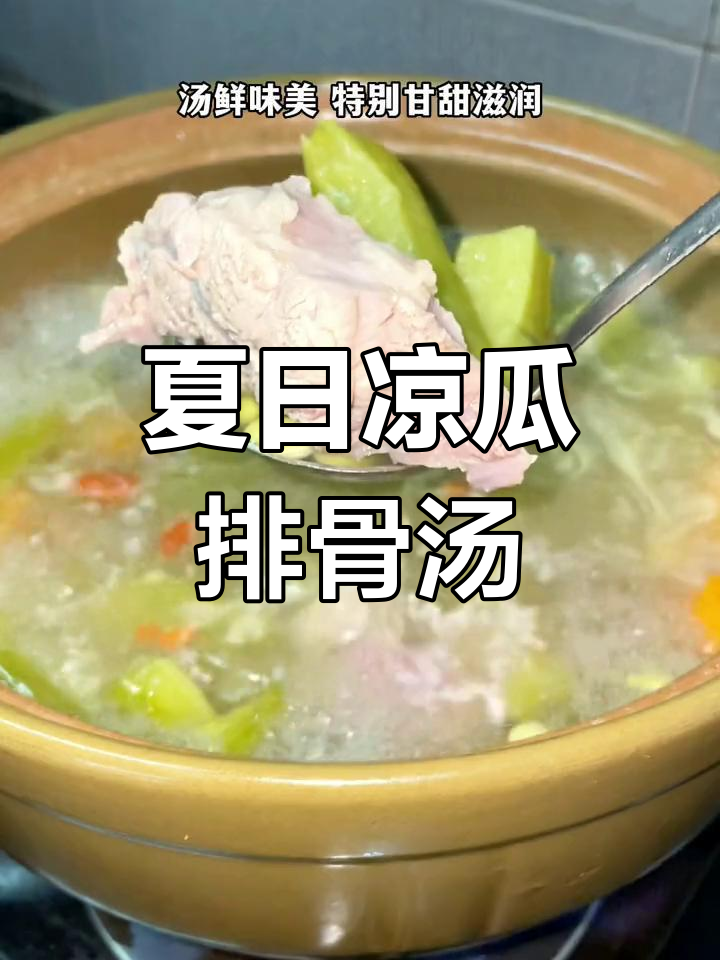 广东广西夏季必备凉瓜黄豆排骨汤,清热解暑又美味