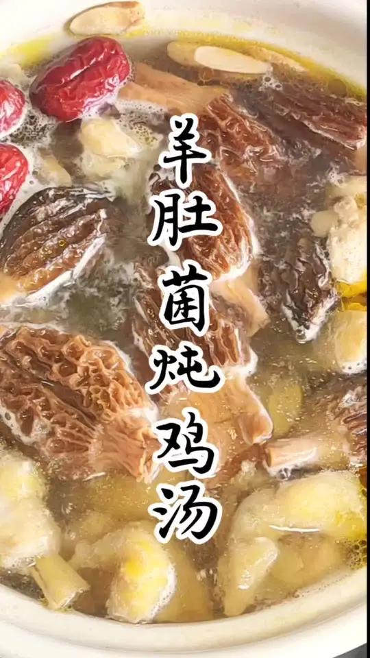 羊肚菌炖鸡汤 今天分享羊肚菌炖鸡汤,做法简单味道鲜美,喜欢的收藏学习吧!好吃又营养羊肚菌炖