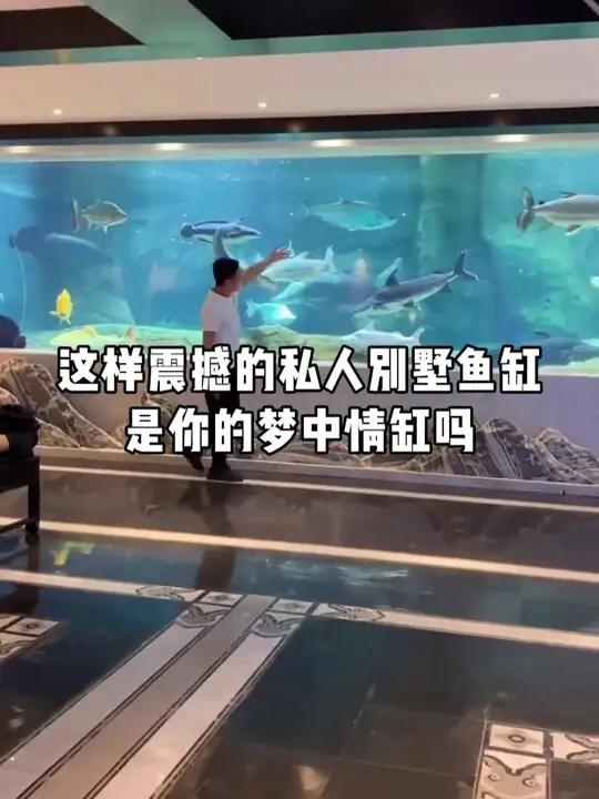 这样打造的私人别墅鱼缸,是你的梦中情缸吗?别墅鱼缸定制 大型亚克力鱼缸定制 水族馆设计 巨