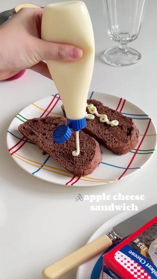 在家复刻西餐厅苹果奶酪三明治后悔才做!