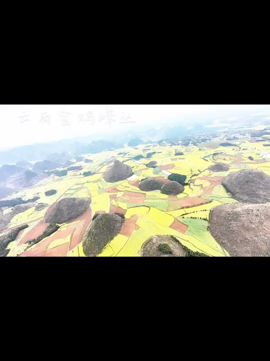 云南曲靖罗平金鸡峰丛景区油菜花美如画